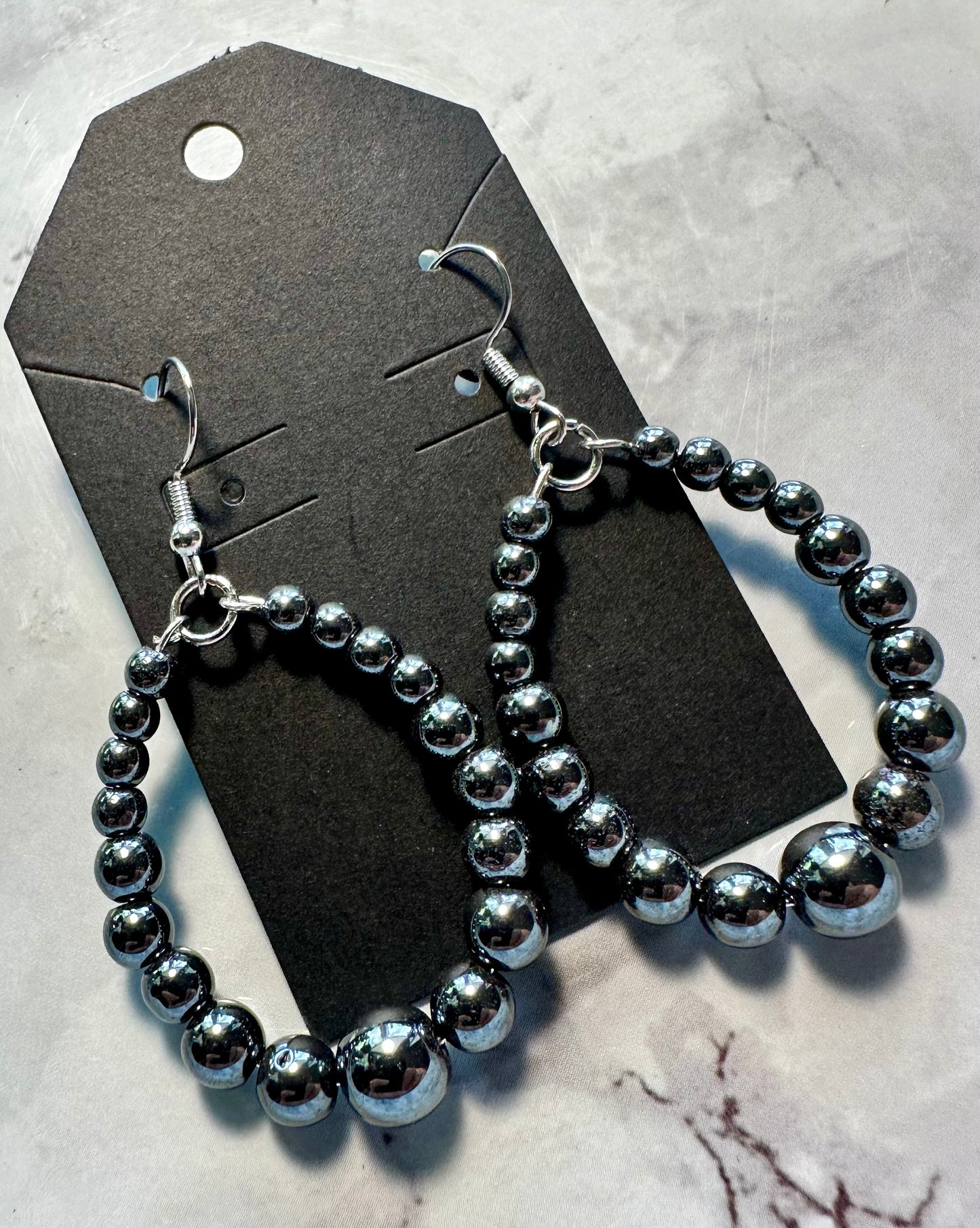 Hematite hoops