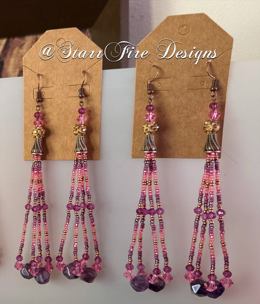 Amethyst Berry Looped Fringe