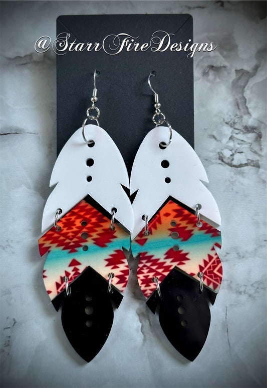 Acrylic Feather Earrings