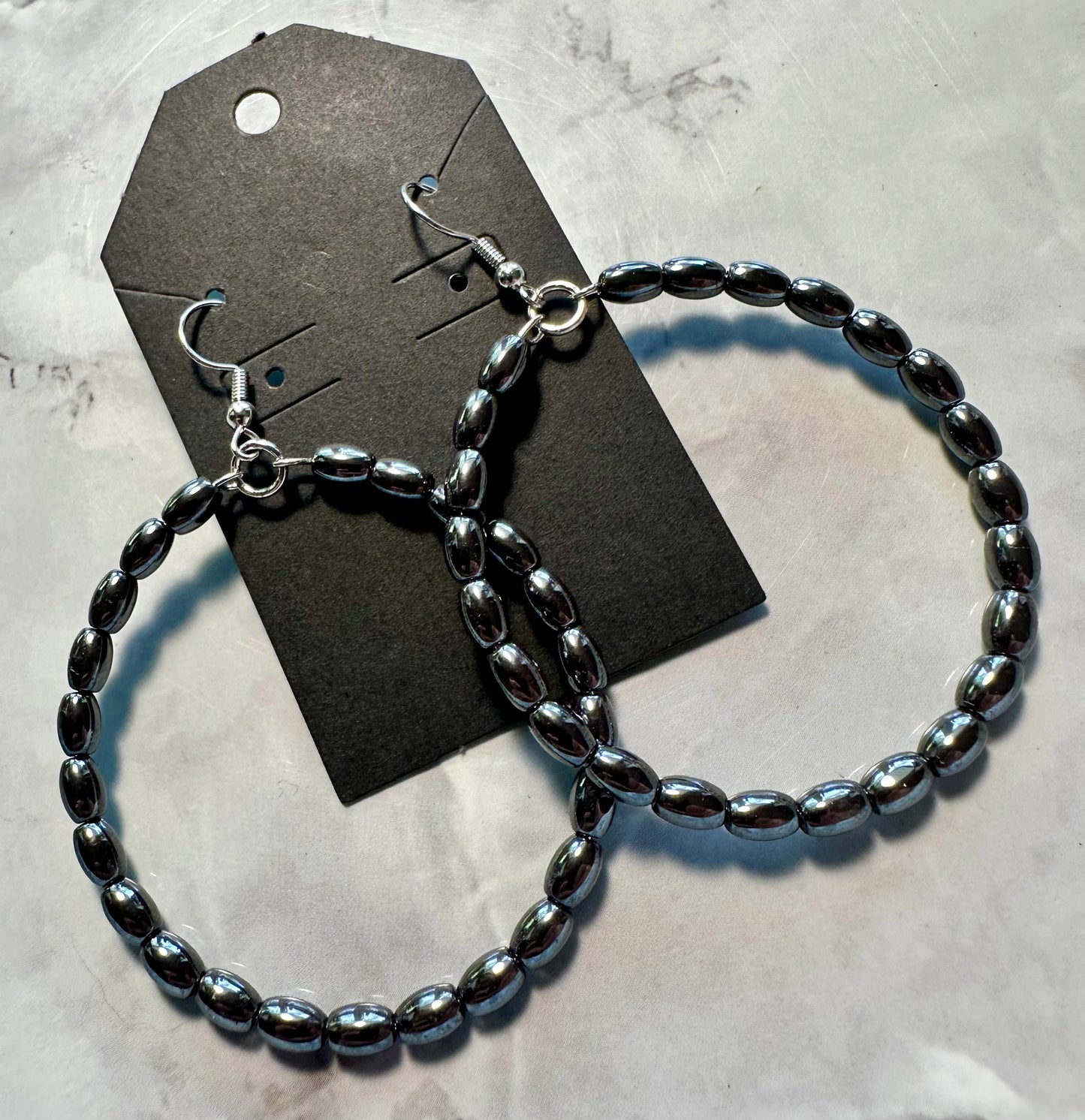 Hematite hoops